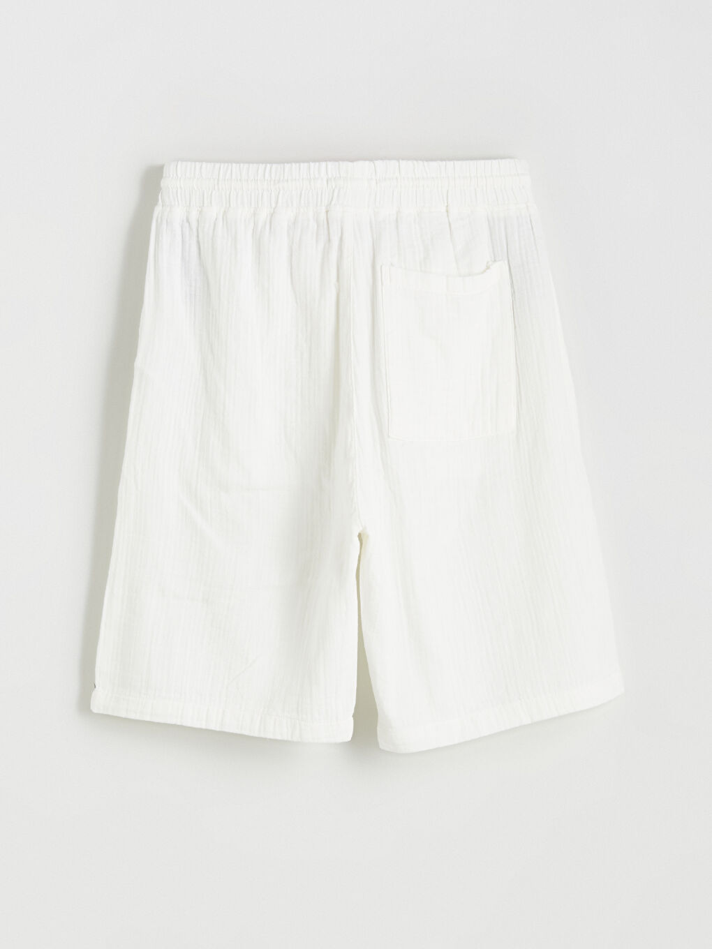 Ekru Rahat Kalıp Erkek Müslin Şort-5