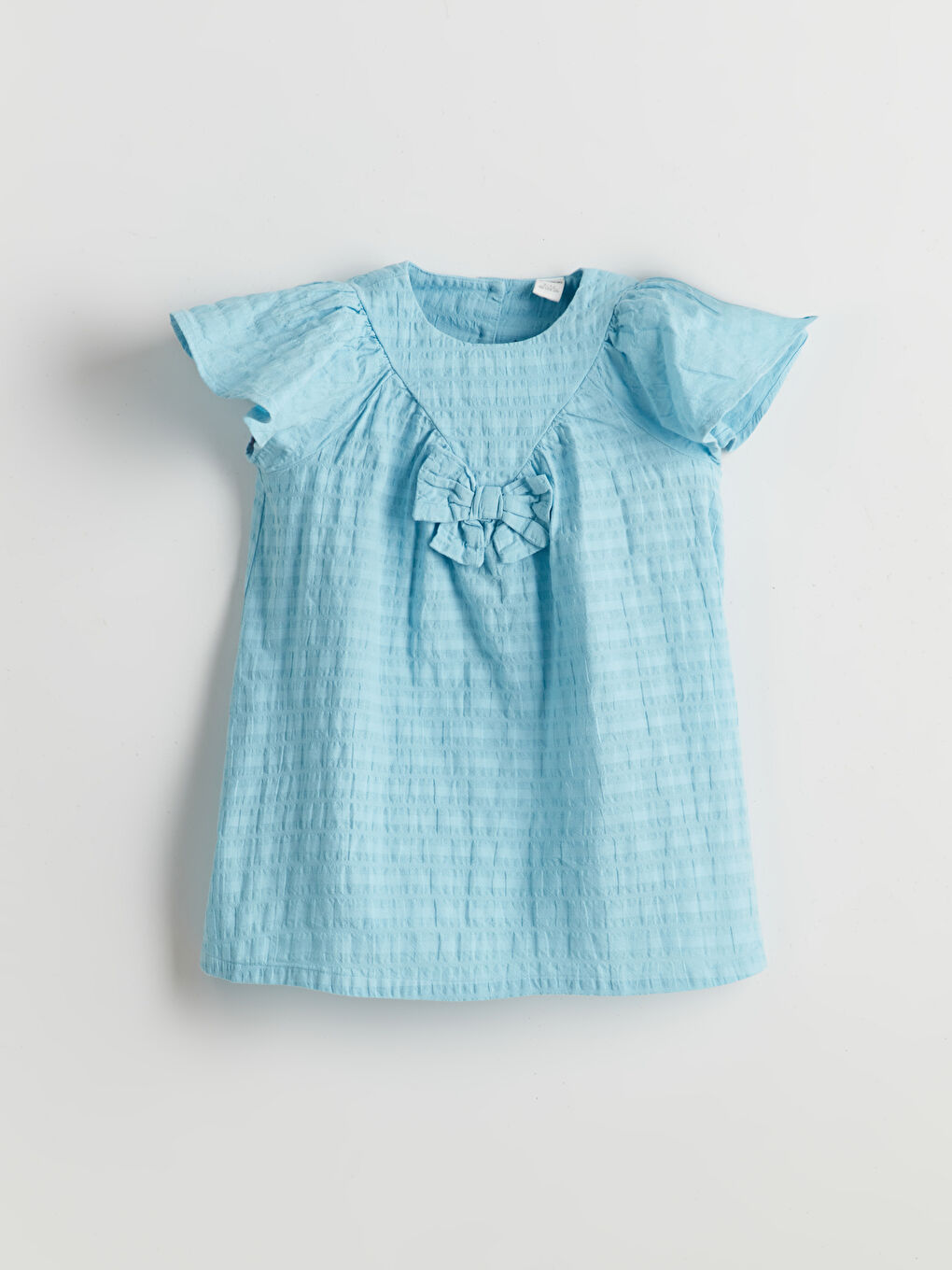 Crew Neck Girls' Crinkle Dress -S5ER41Z1-G8J