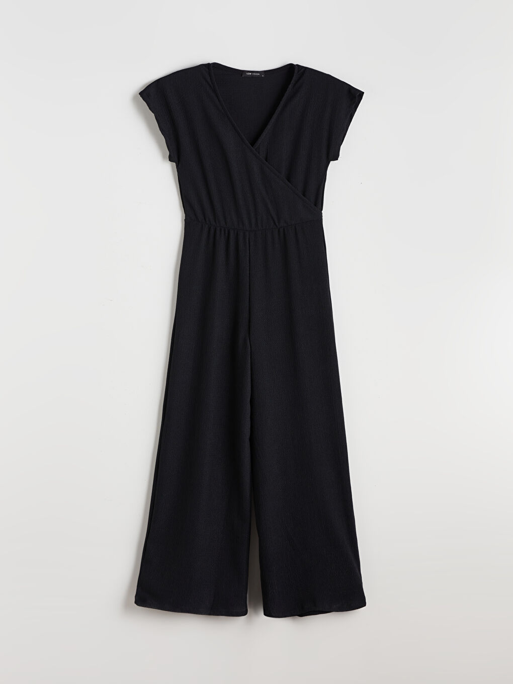 Kruvaze Yaka Dokulu Kadın Tulum-4