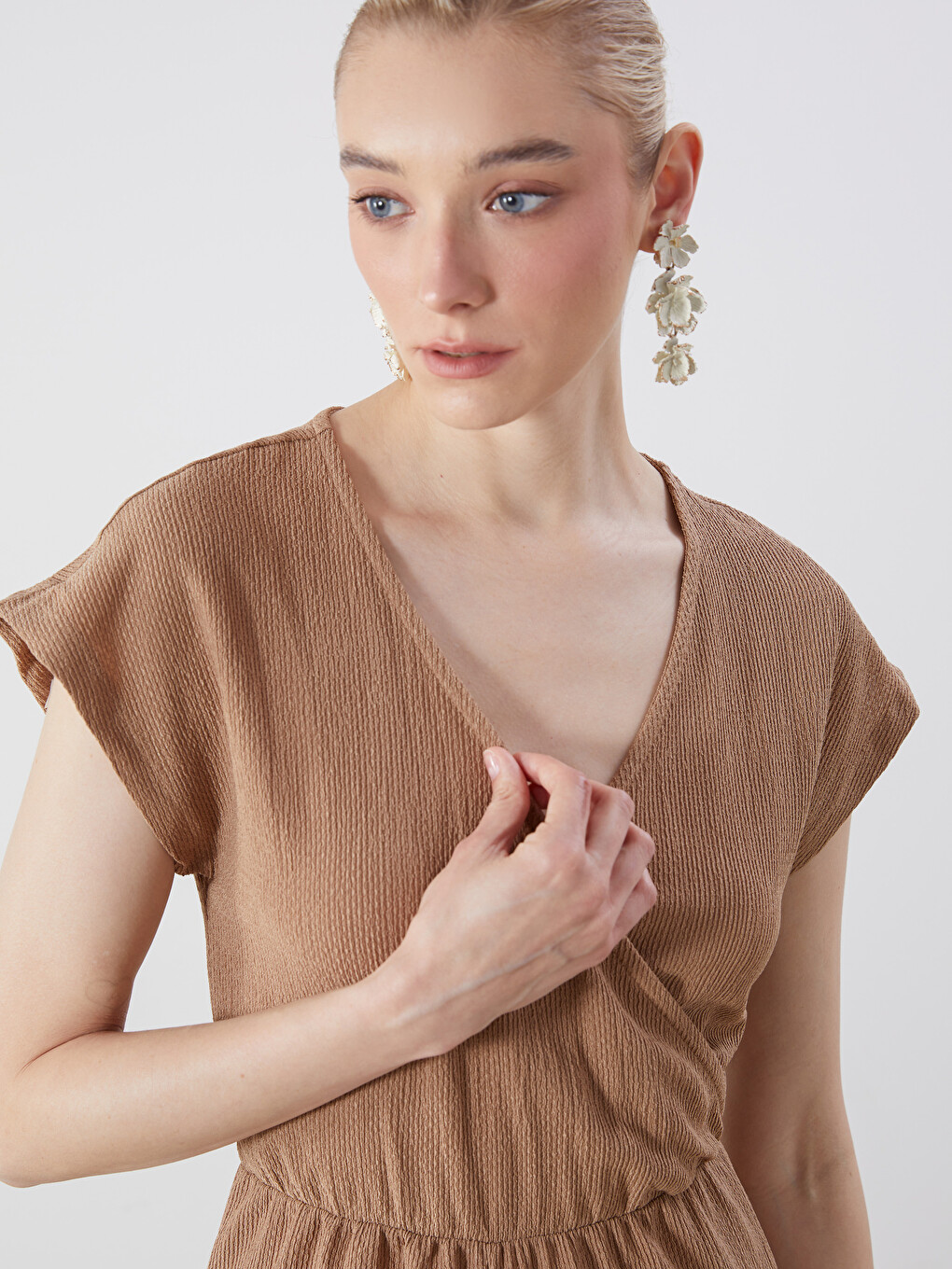Double Breasted Textured Women's Jumpsuit-1