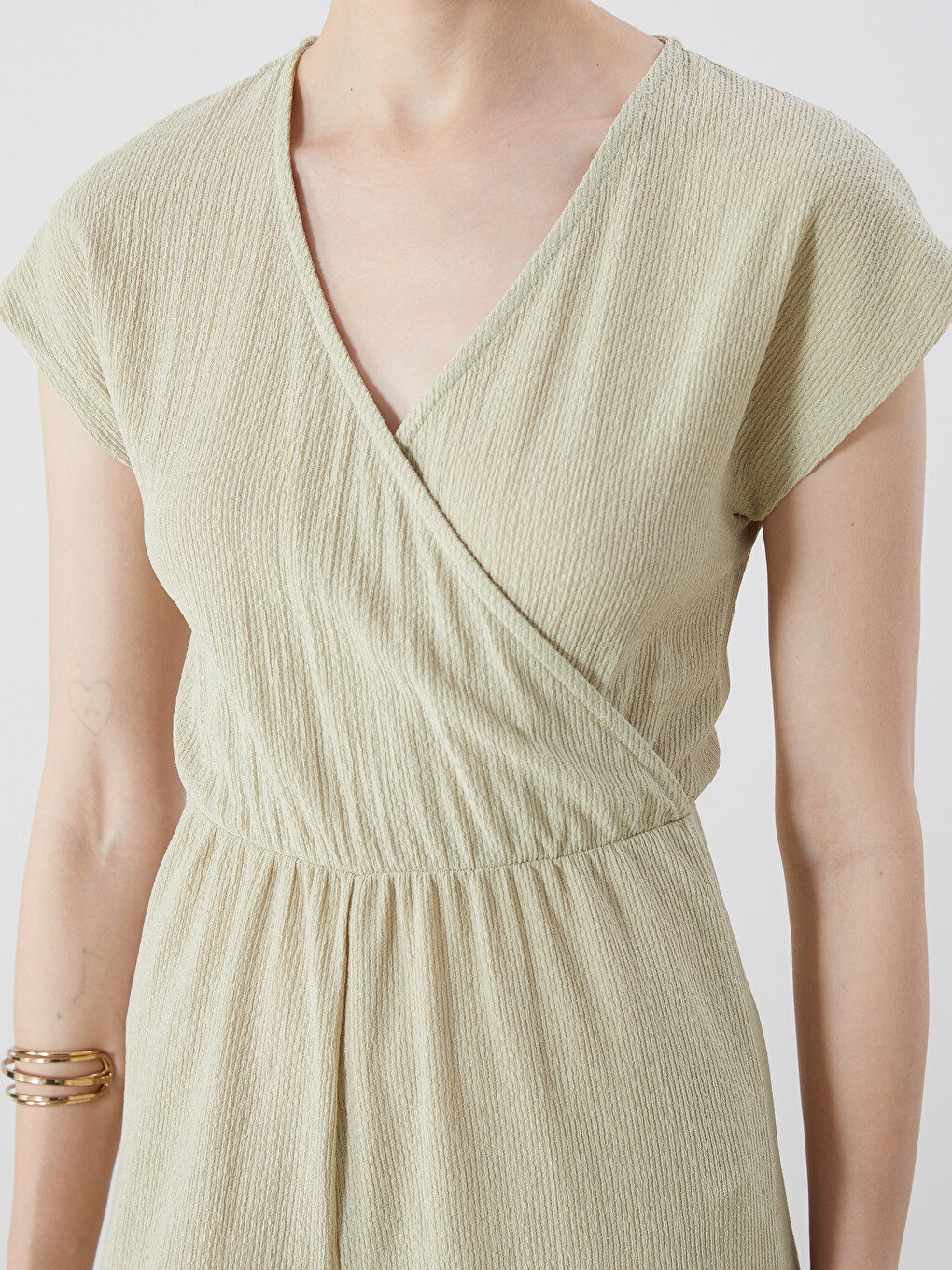 Double Breasted Textured Women's Jumpsuit-2
