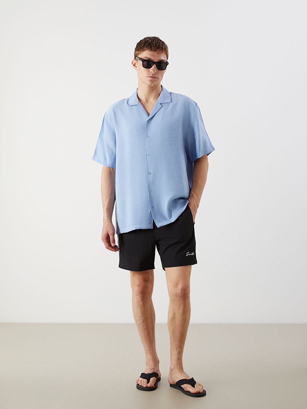 Short Printed Men's Swimming Shorts -S5ER56Z8-CVL