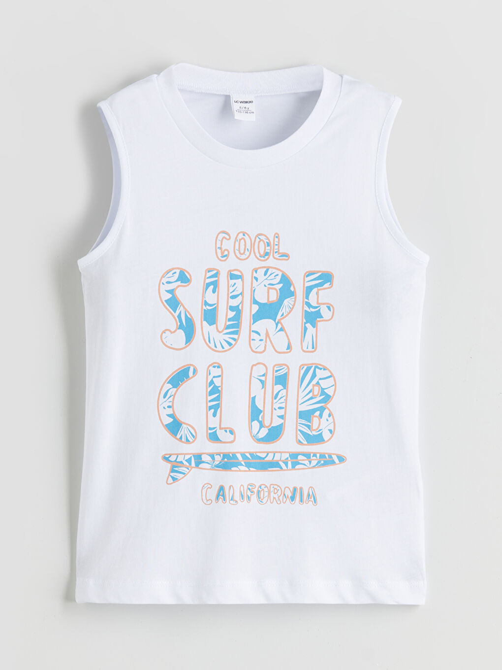 Beyaz Baskılı Erkek Çocuk Yüzme Tişört ve Şort 2'li-1