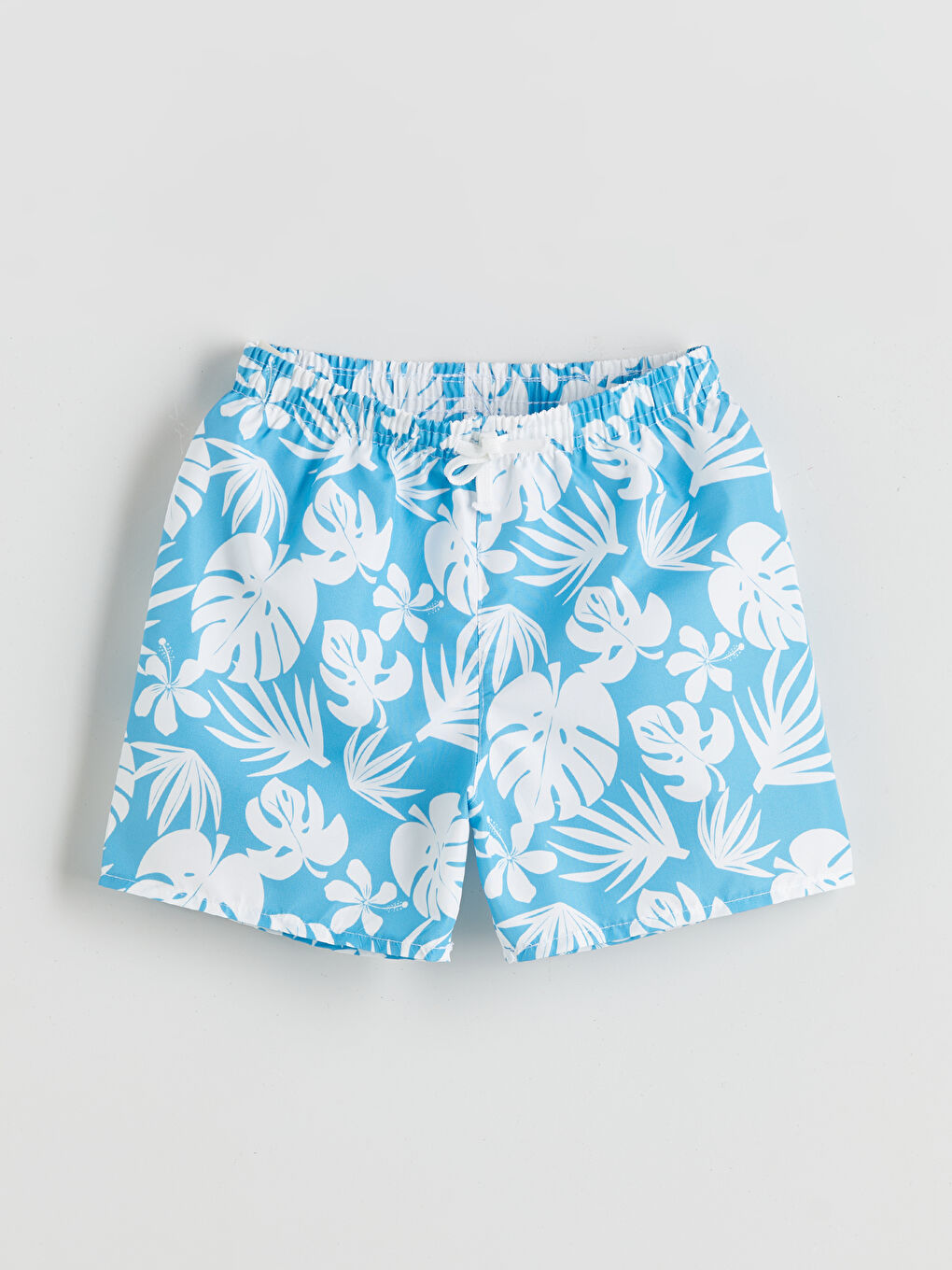 Beyaz Baskılı Erkek Çocuk Yüzme Tişört ve Şort 2'li-3