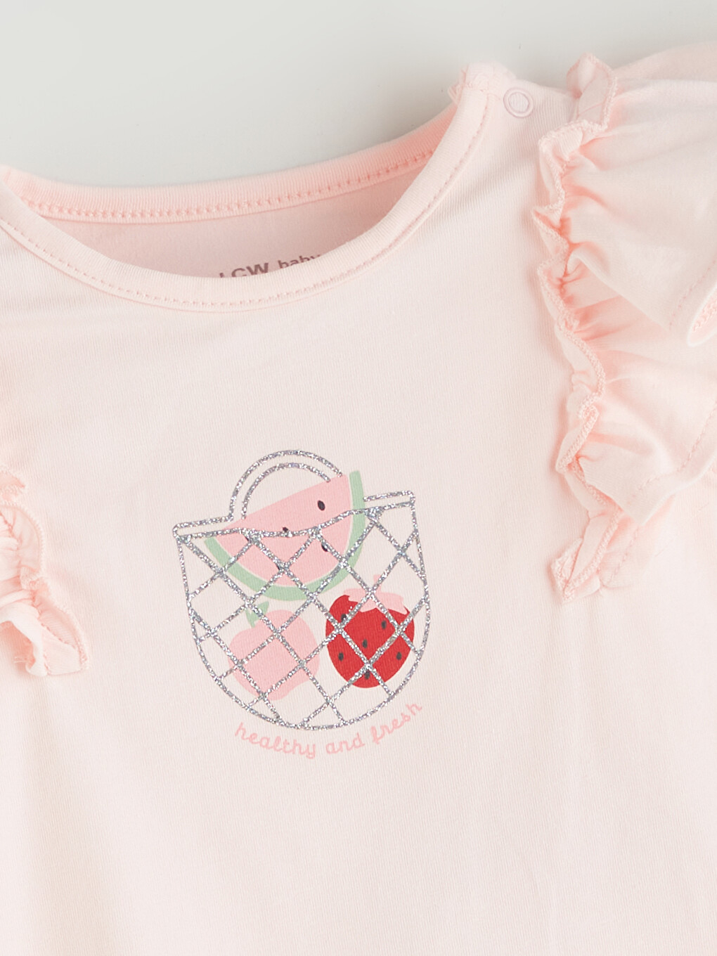 Pembe Fırfırlı Kız Bebek Çıtçıtlı Body-2