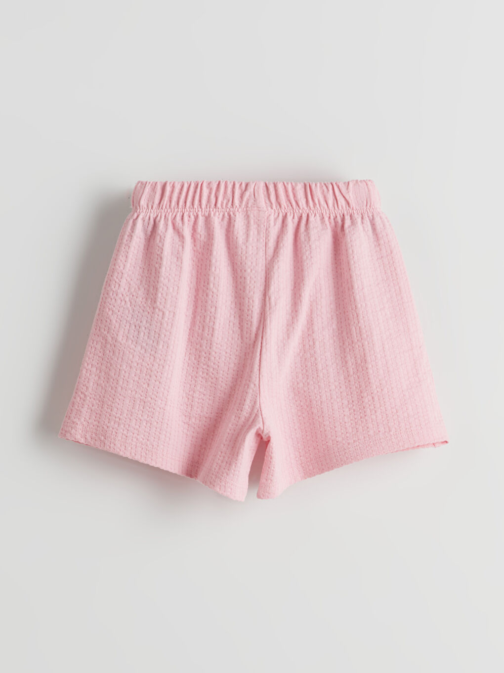 Pembe Beli Lastikli Dokulu Kız Çocuk Şort-2