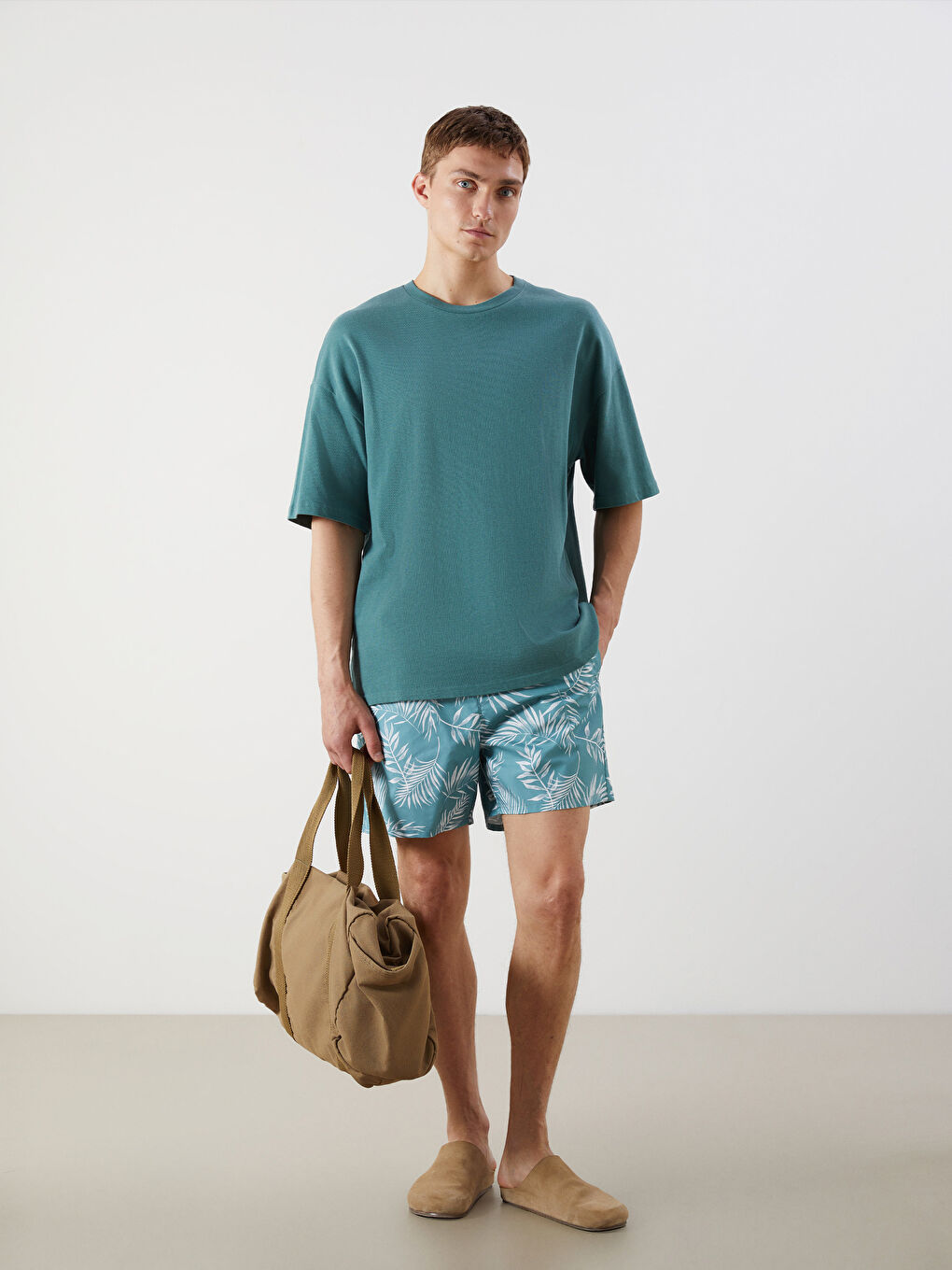 Short Patterned Men's Swimming Shorts -S5ES00Z8-GBX