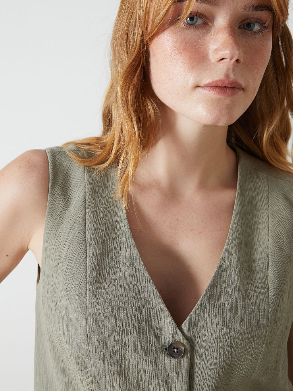 V Neck Women's Classic Waistcoat -S5ES04Z8-K0F