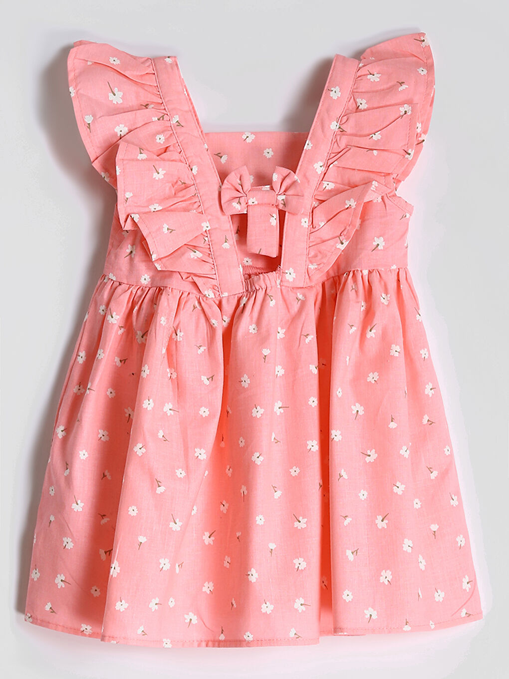 Square Collar Girls' Poplin Dress-1