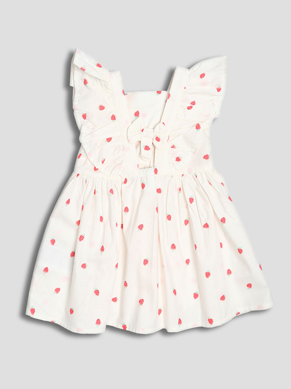 Square Collar Girls' Poplin Dress-2