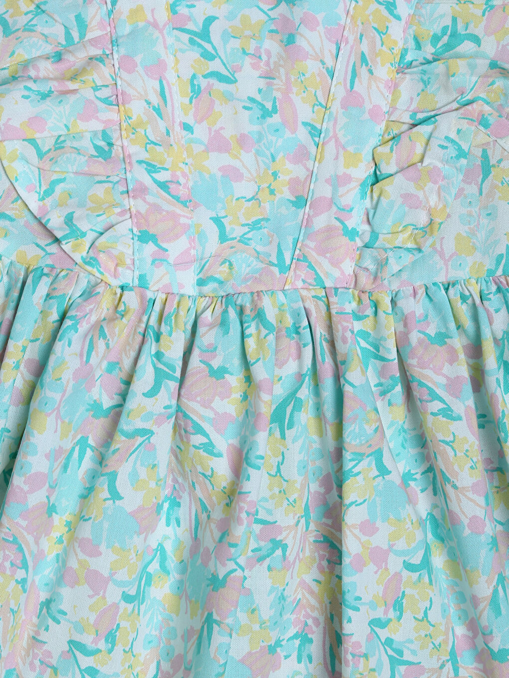 فستان بوبلين بياقة مربعة للبنات-2