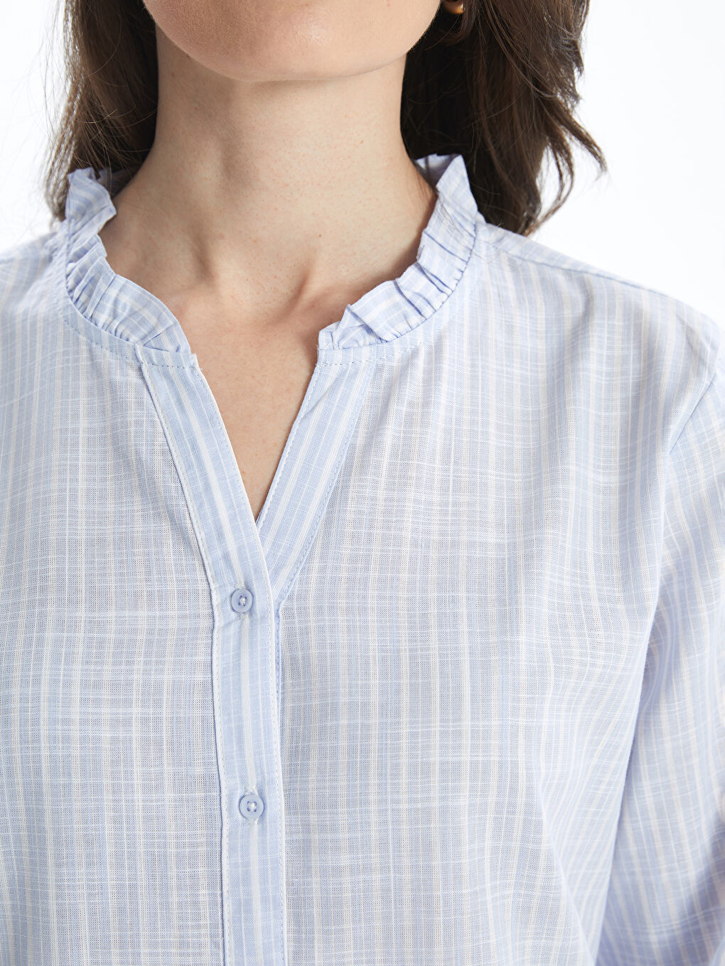 Regular Fit Women's Shirt with Ruching -S5ES17Z8-LEH