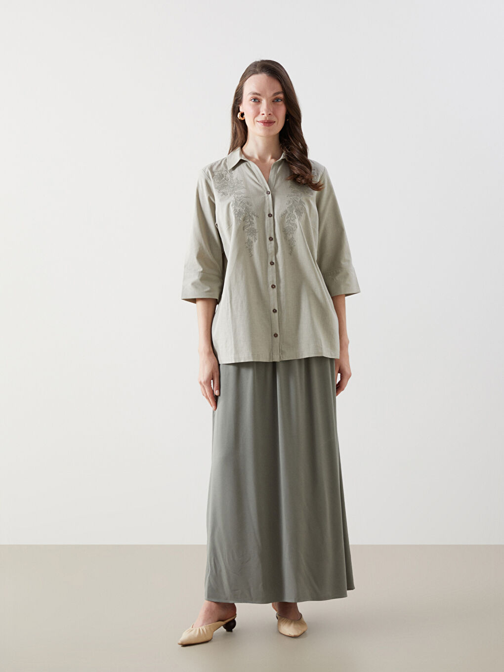 Floral Linen Blend Women's Shirt -S5ES28Z8-G2U