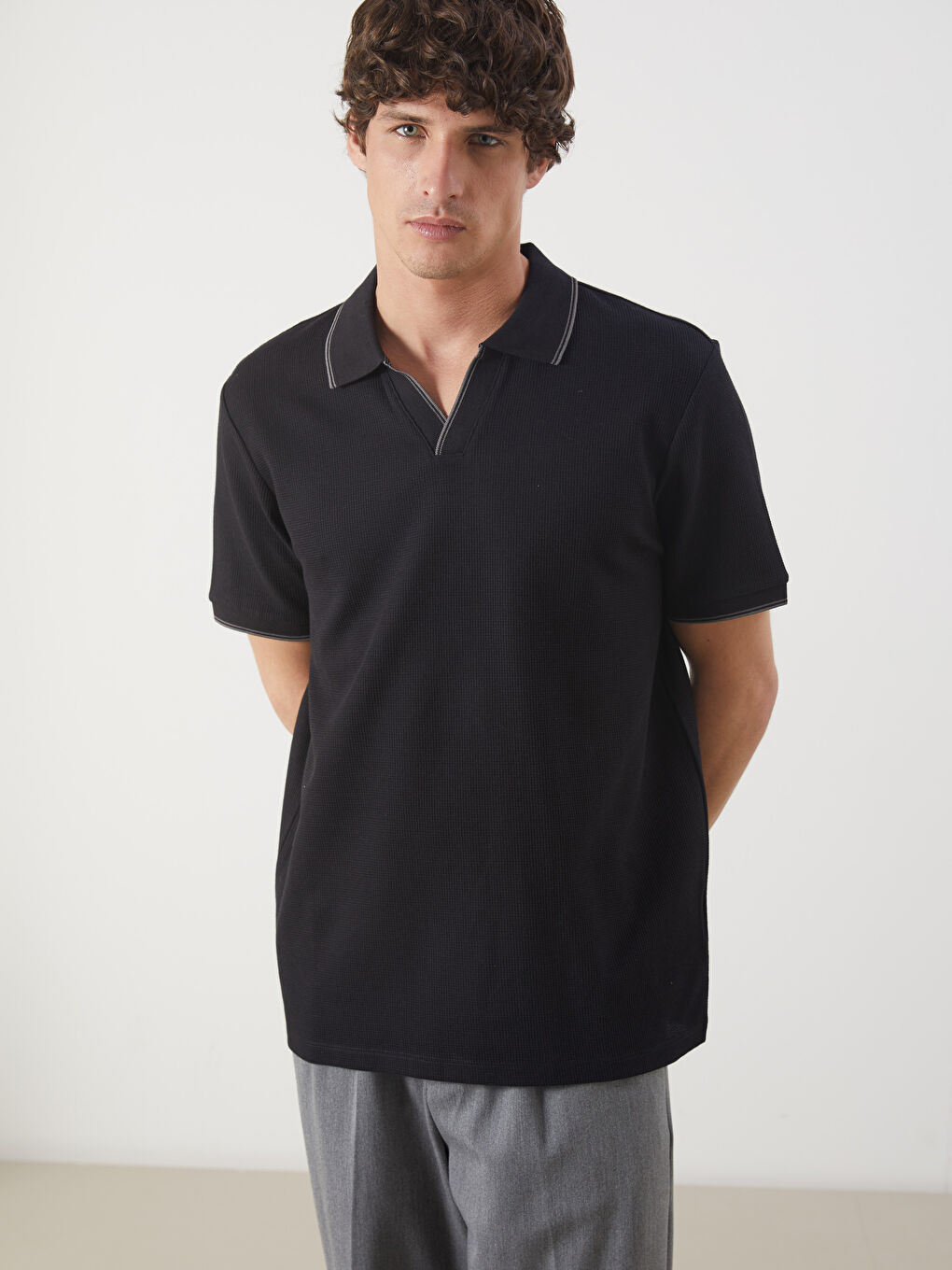 LCW Vision Polo Neck Short Sleeve Men's T-Shirt -S5ES31Z8-CVL