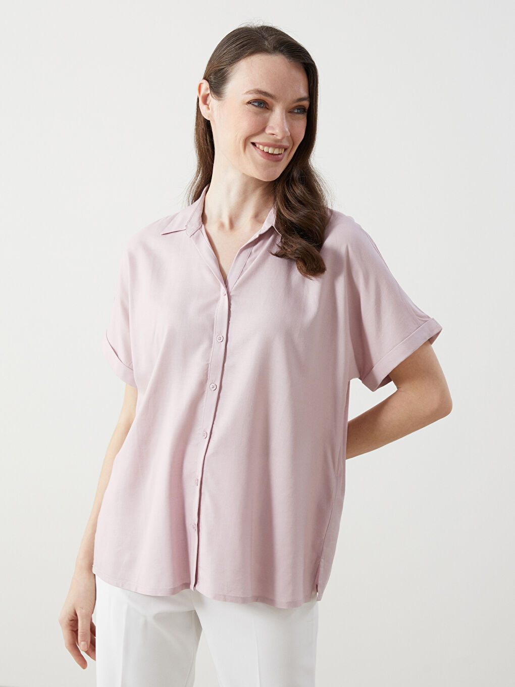 Linen Blend Women's Shirt -S5ES32Z8-FKK
