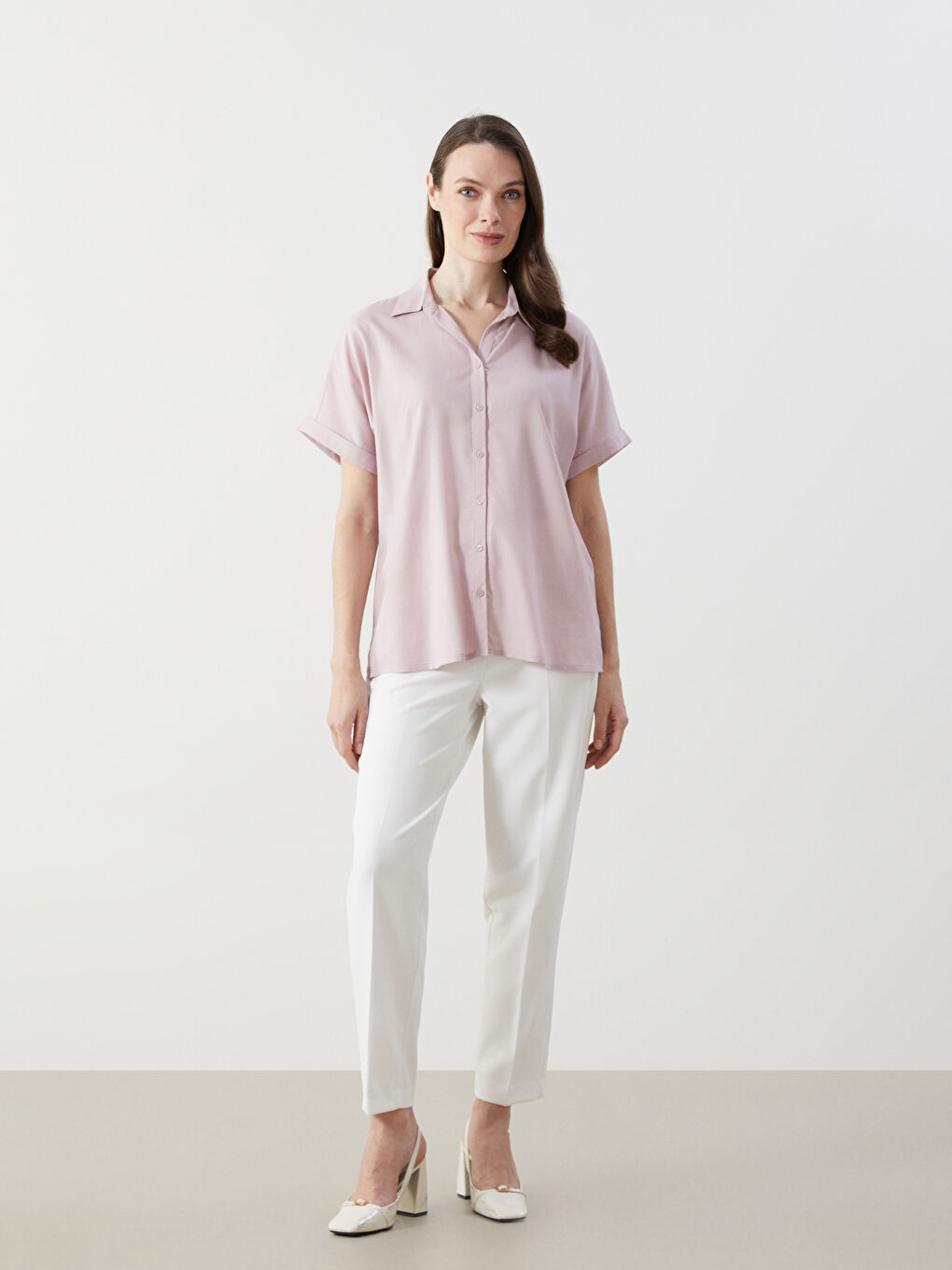 Linen Blend Women's Shirt -S5ES32Z8-FKK