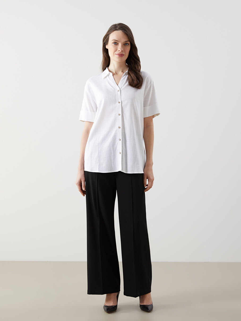 Linen Blend Women's Shirt -S5ES35Z8-QVD