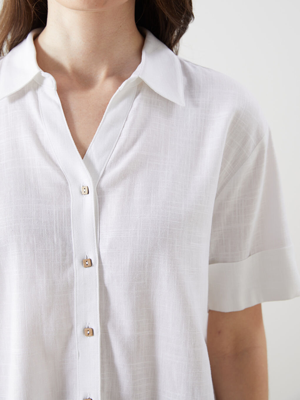 Linen Blend Women's Shirt -S5ES35Z8-QVD