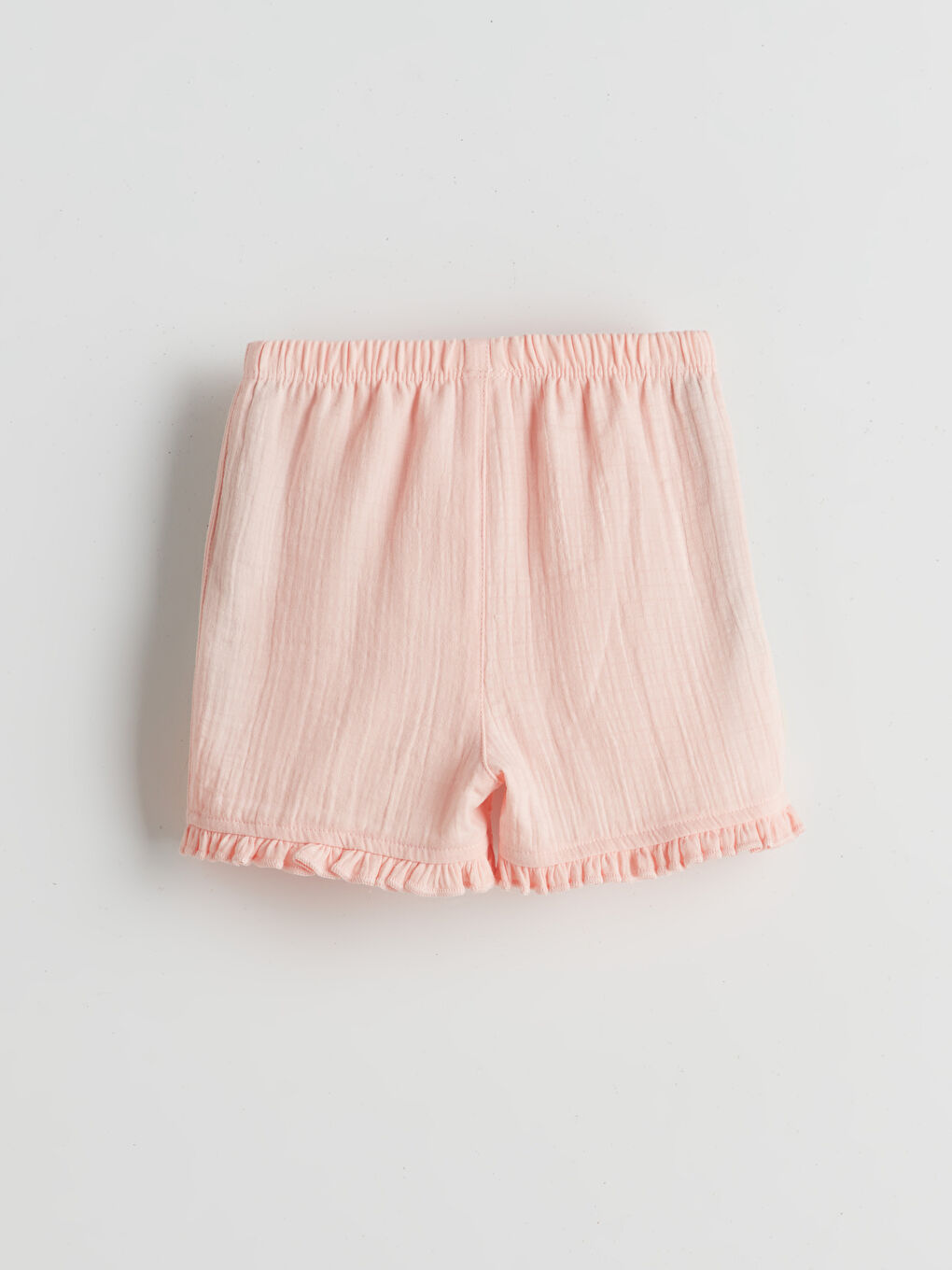 Pembe Beli Lastikli Kız Bebek Şort-1