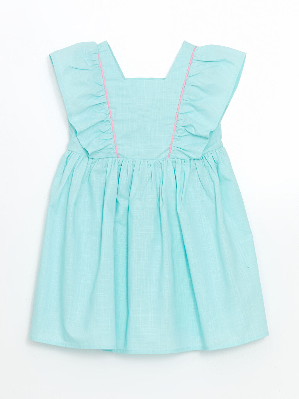 Square Neck Linen Girls' Dress -S5ES49Z1-G0C