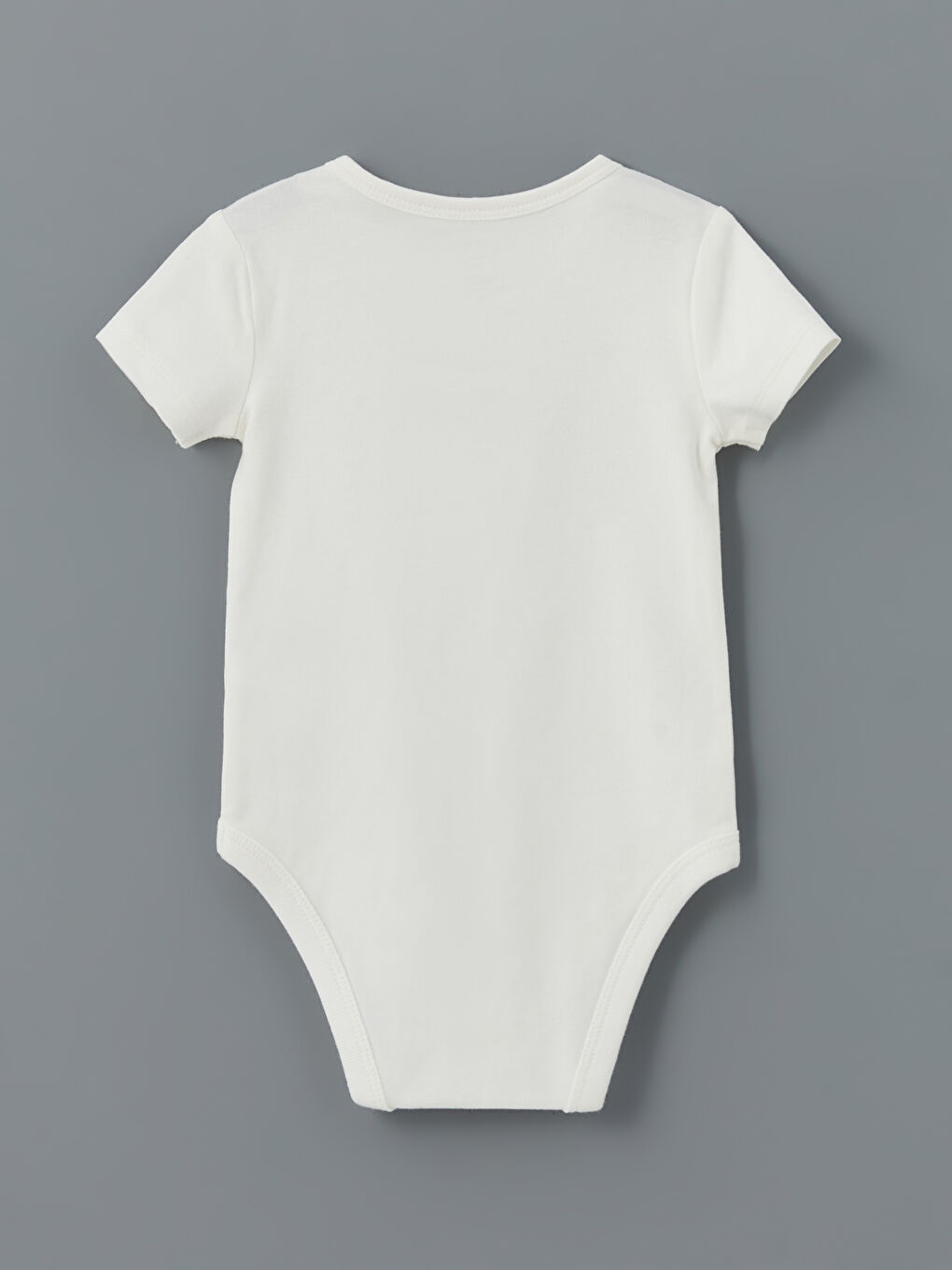 Ekru Bisiklet Yaka Baskılı Erkek Bebek Çıtçıtlı Body-1