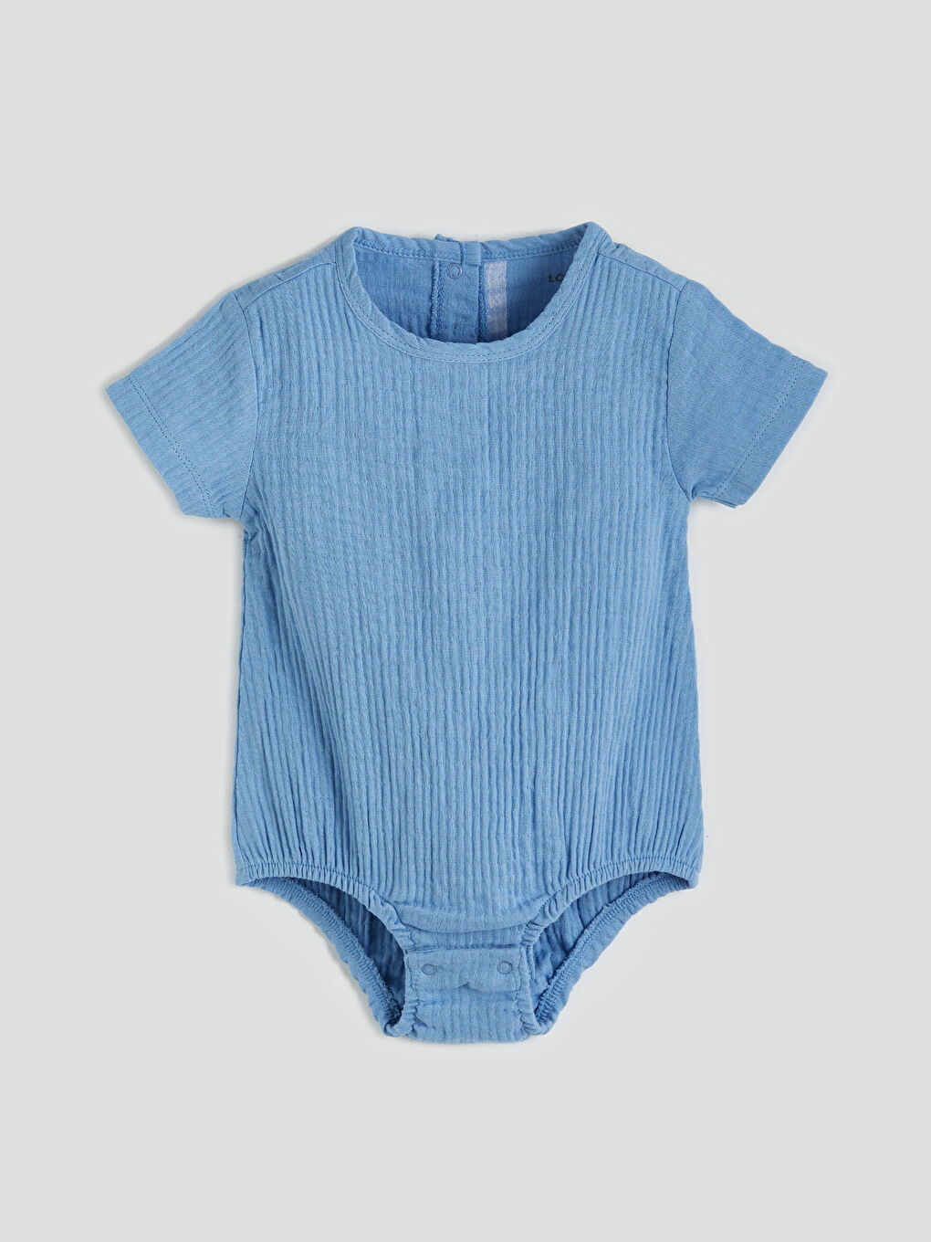 Mavi Bisiklet Yaka Erkek Bebek Çıtçıtlı Body