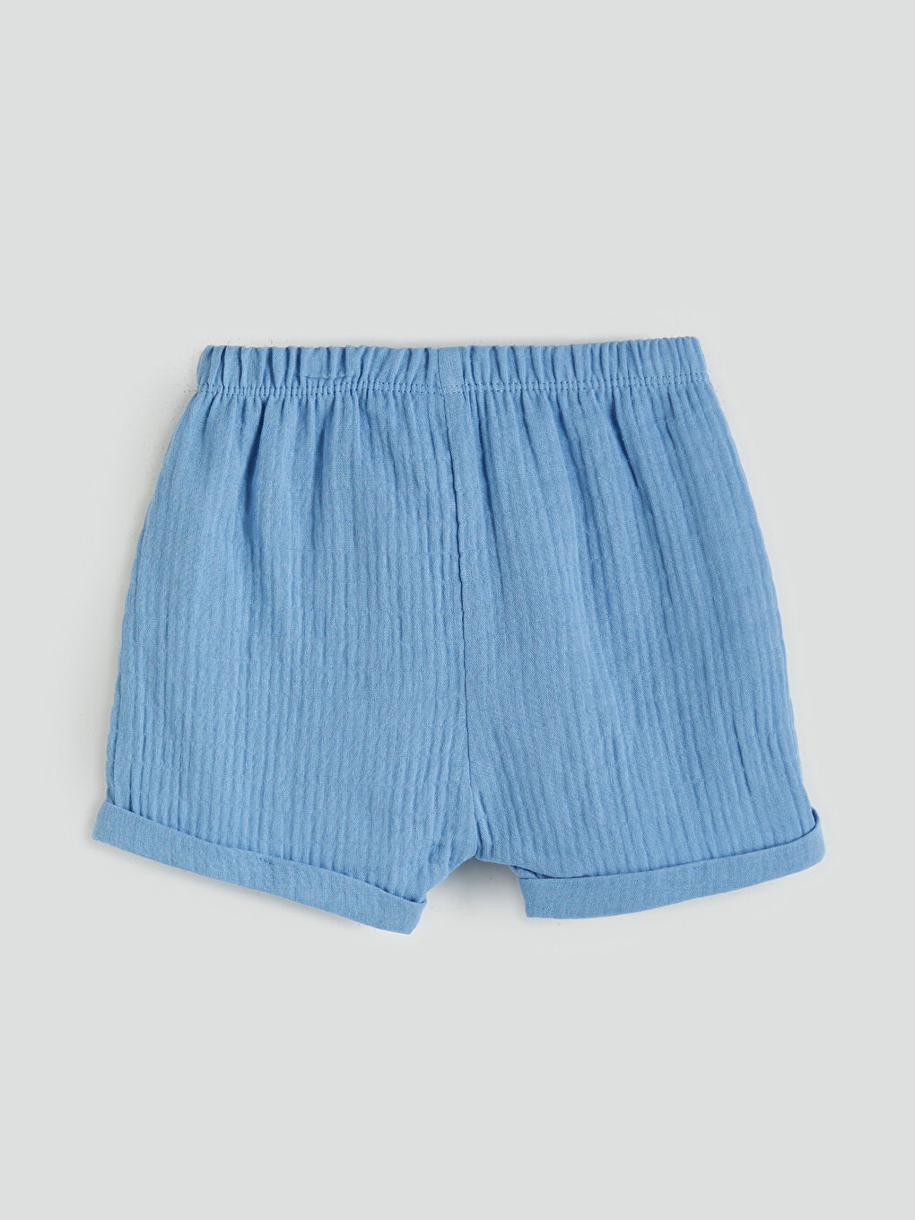 Mavi Beli Lastikli Erkek Bebek Şort-1