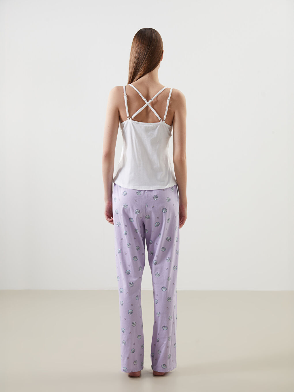 U-Neck Printed Women’S Pajama Set -S5ES90Z8-LSC