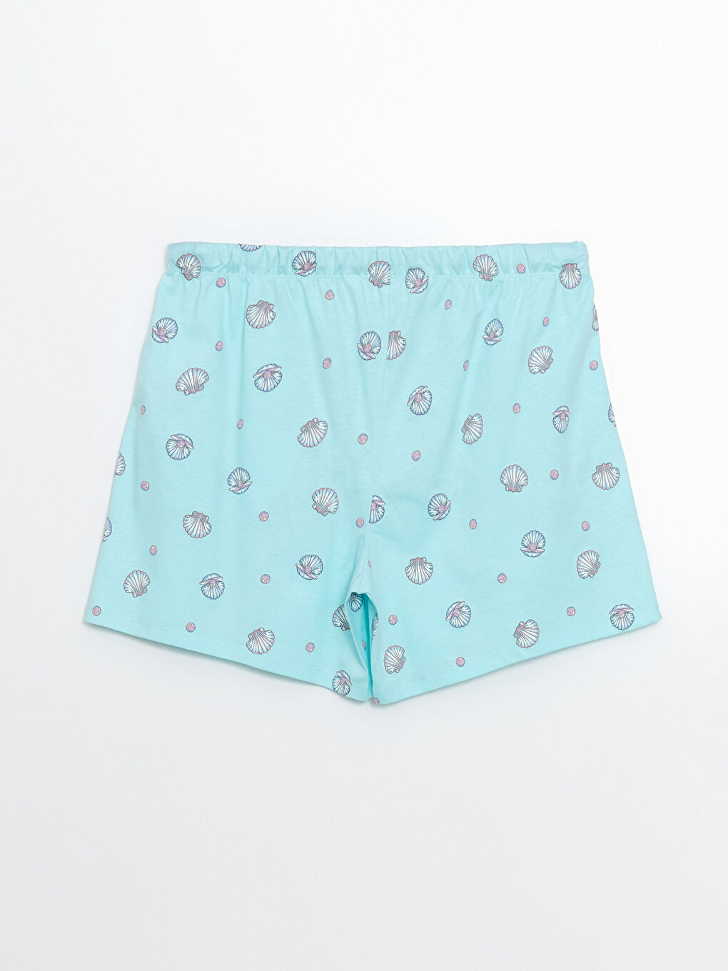 Lila Beli Lastikli Baskılı Kadın Şort Pijama Altı-1