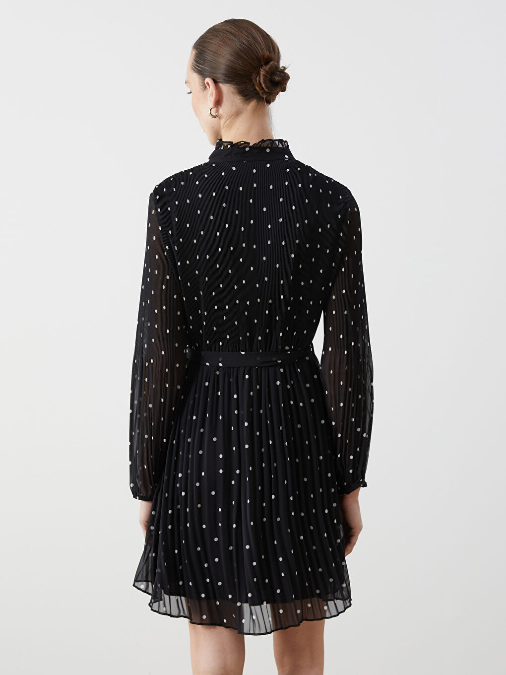 Tie Neck Polka Dot Chiffon Women's Dress -S5ET05Z8-LQJ
