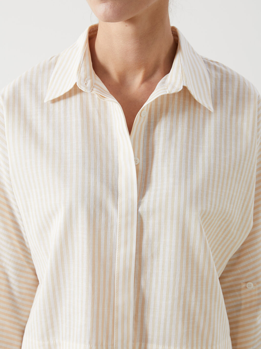 Striped Poplin Women's Shirt -S5ET78Z8-ELZ