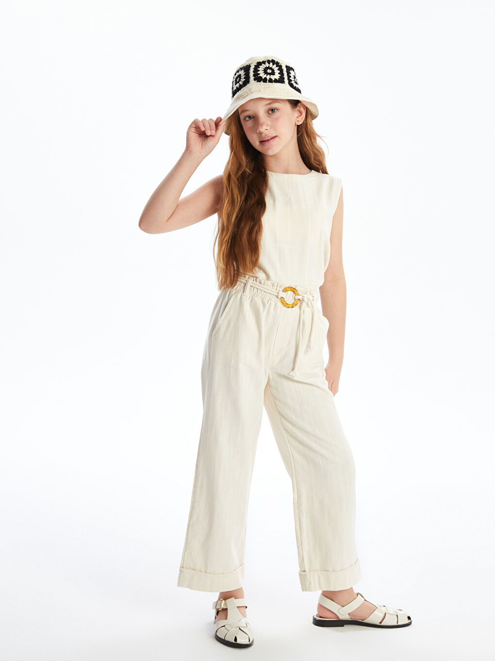 Elasticated Waist Girls' Trousers -S5ET85Z4-LE8
