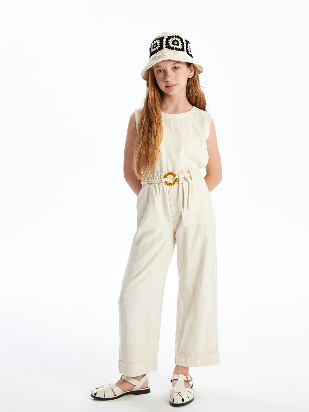 Elasticated Waist Girls' Trousers -S5ET85Z4-LE8