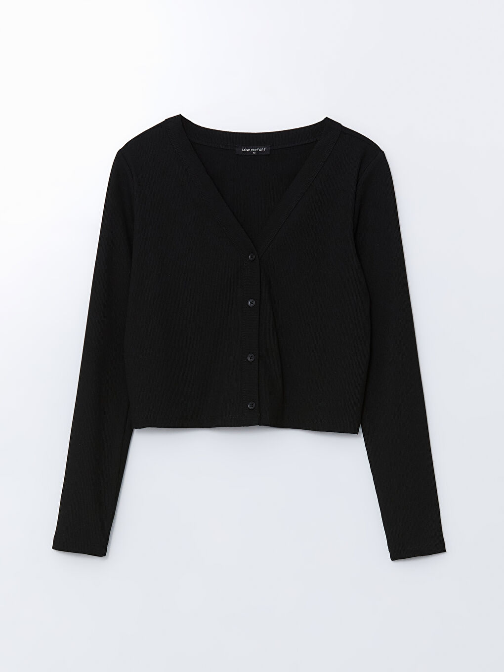 Siyah V Yaka Kadın Triko Hırka