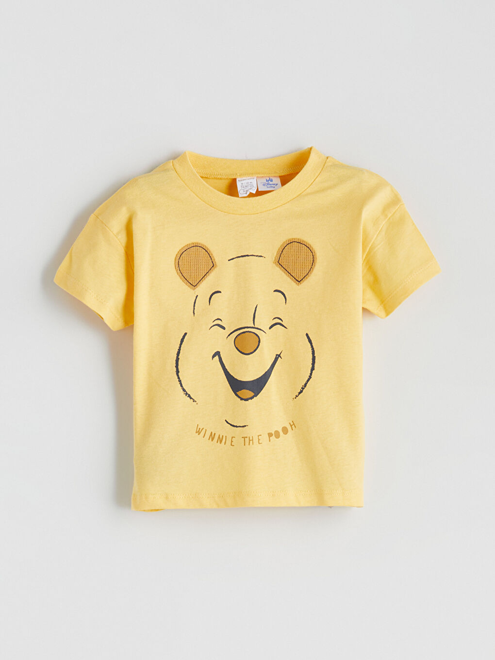 Sarı Winnie the Pooh Baskılı Erkek Bebek Tişört-1