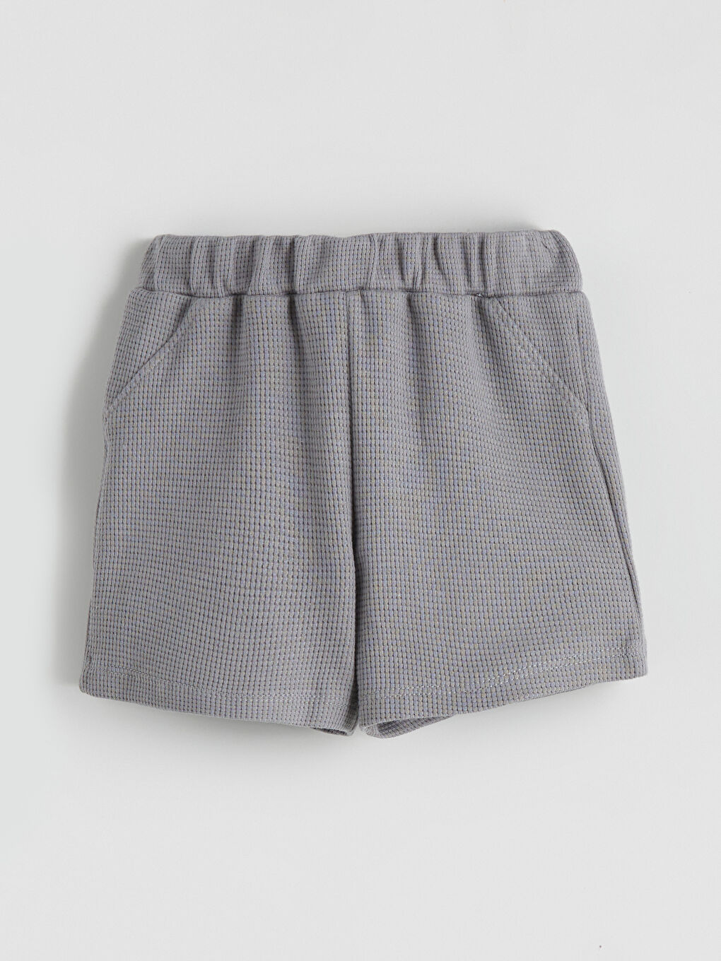 Gri Beli Lastikli Erkek Bebek Şort