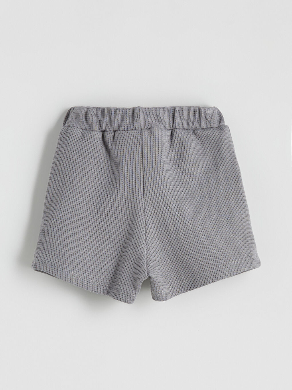 Gri Beli Lastikli Erkek Bebek Şort-1