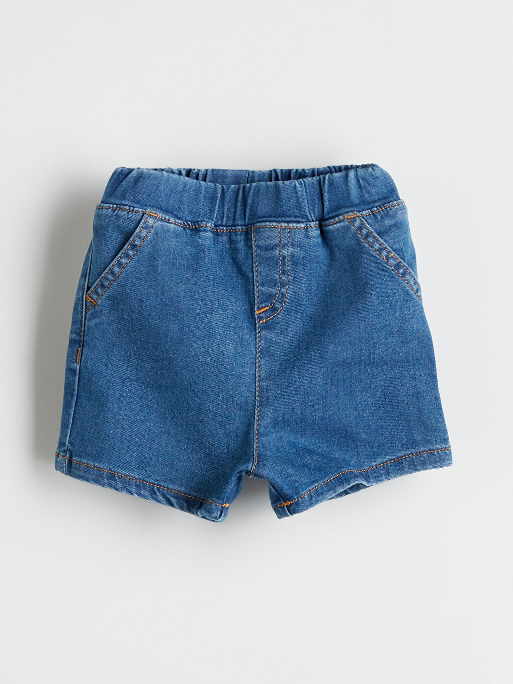 İndigo Beli Lastikli Erkek Bebek Şort