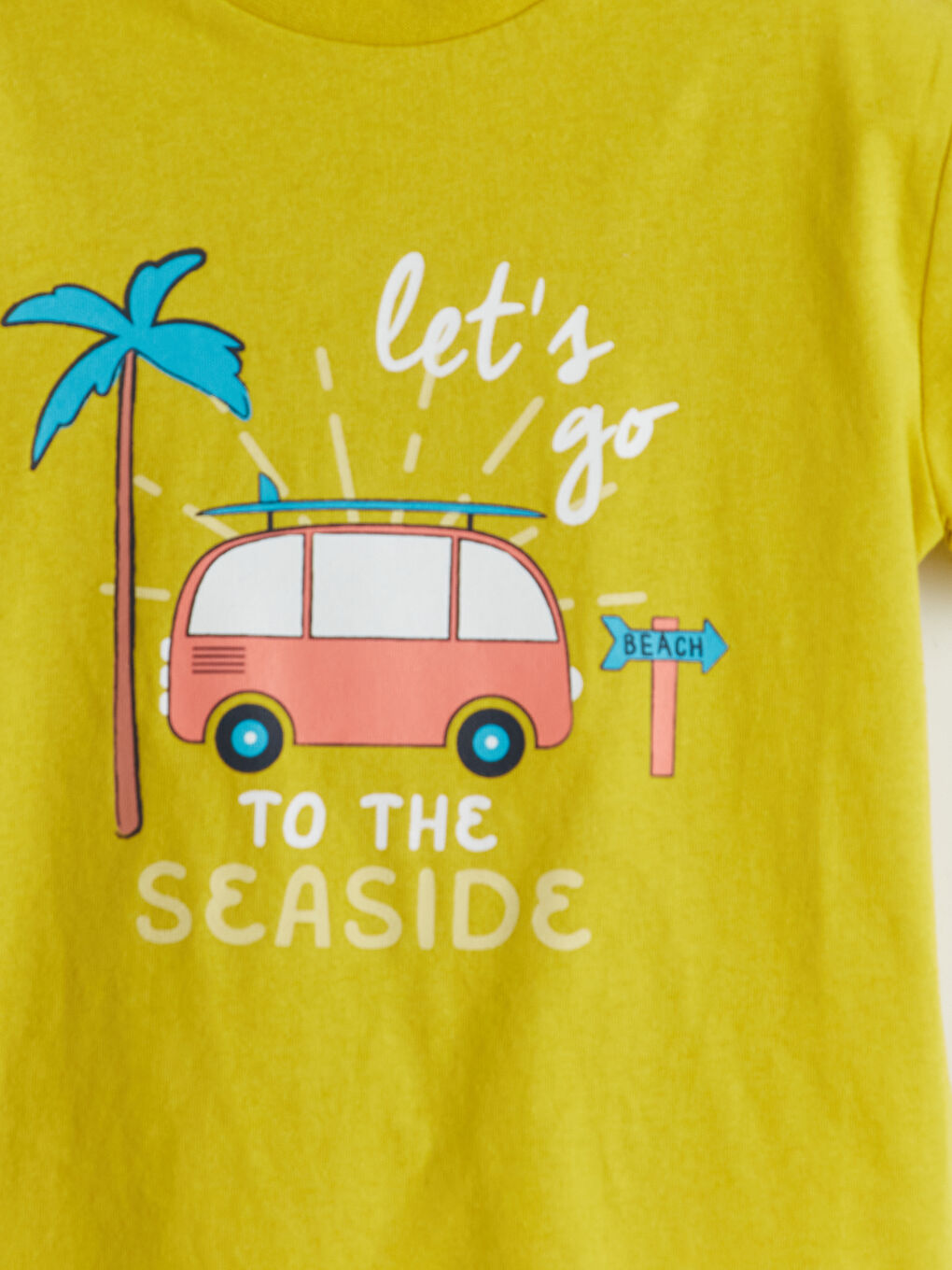 Yeşil Bisiklet Yaka Baskılı Erkek Çocuk Tişört-2