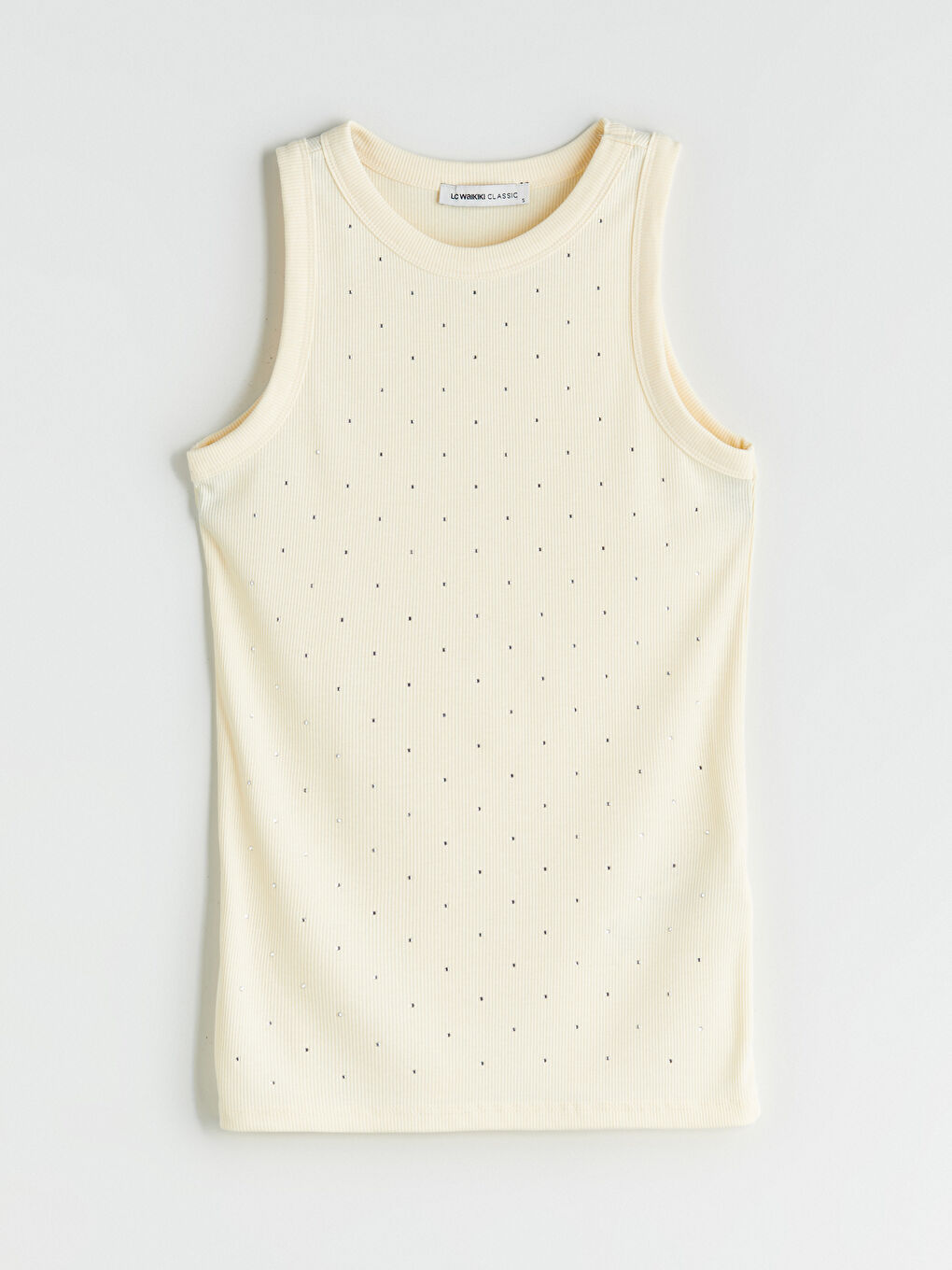 Sarı Bisiklet Yaka Taşlı Kadın Atlet-4