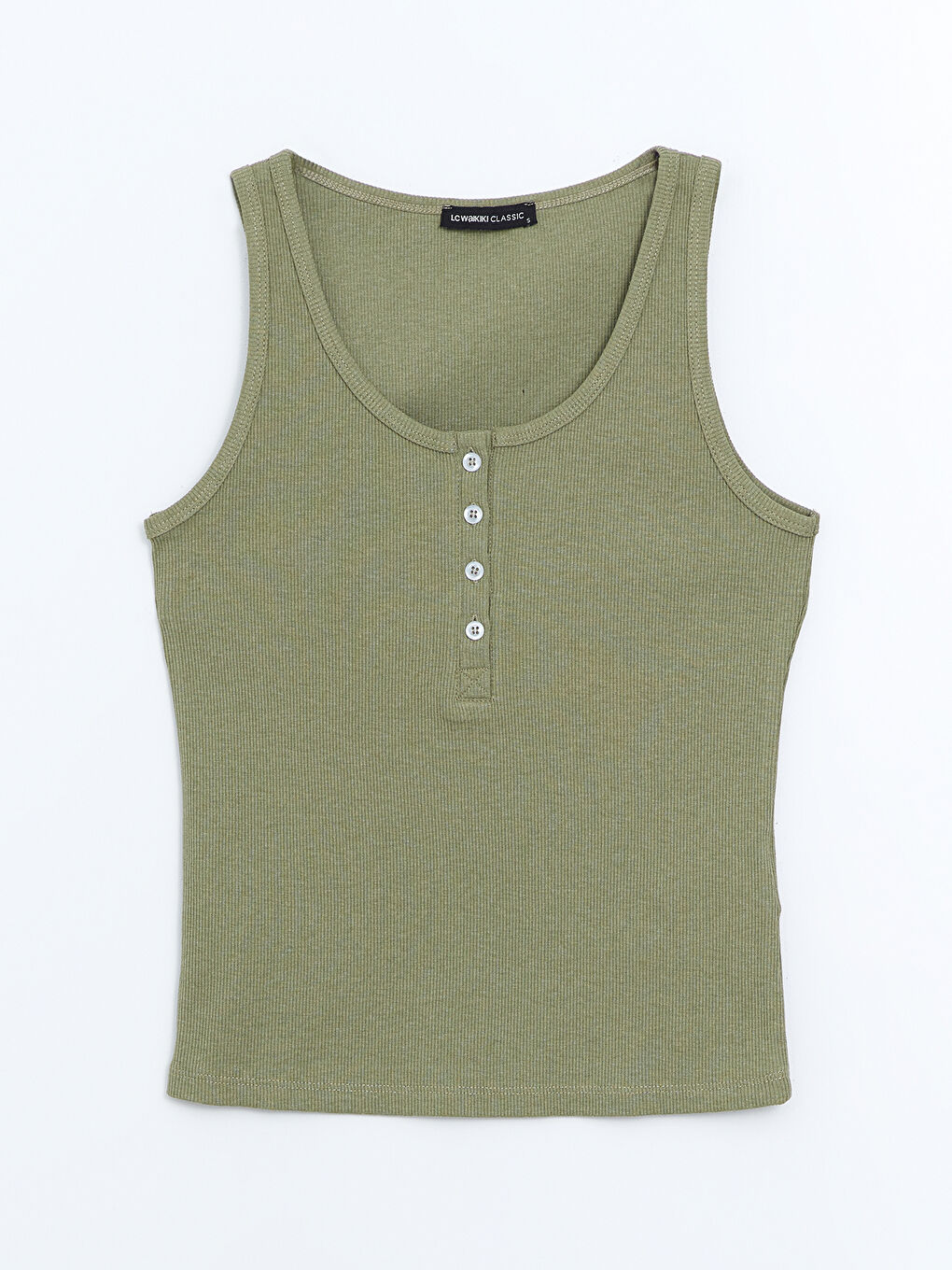 U Neck Textured Women's Tank Top -S5EU61Z8-GUY