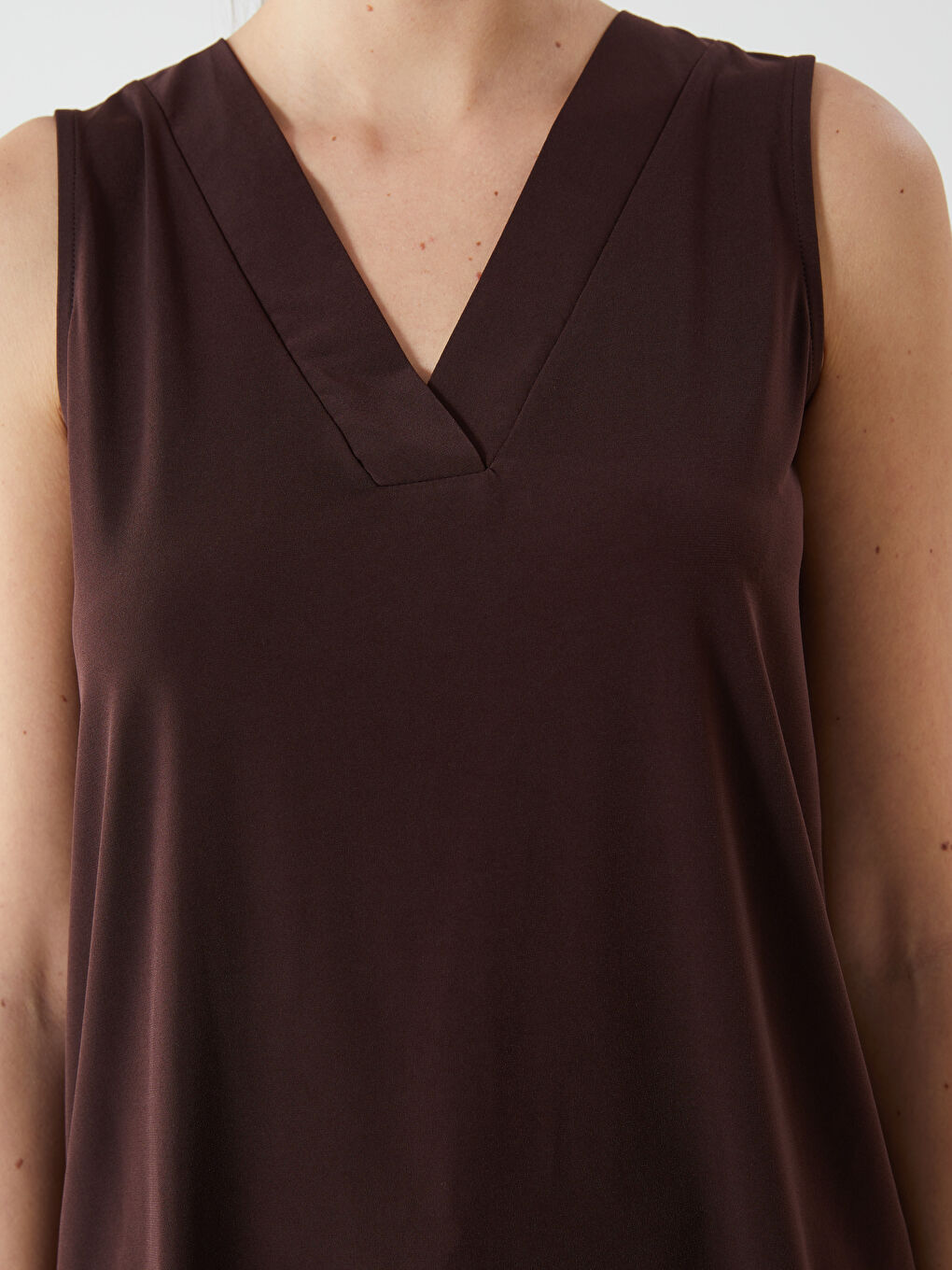 V-Neck Women's Blouse -S5EU63Z8-D2N