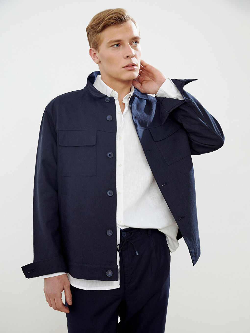 Standard Pattern Jacket Collar Pocket Men's Thin Coat -S5EU91Z8-RFH