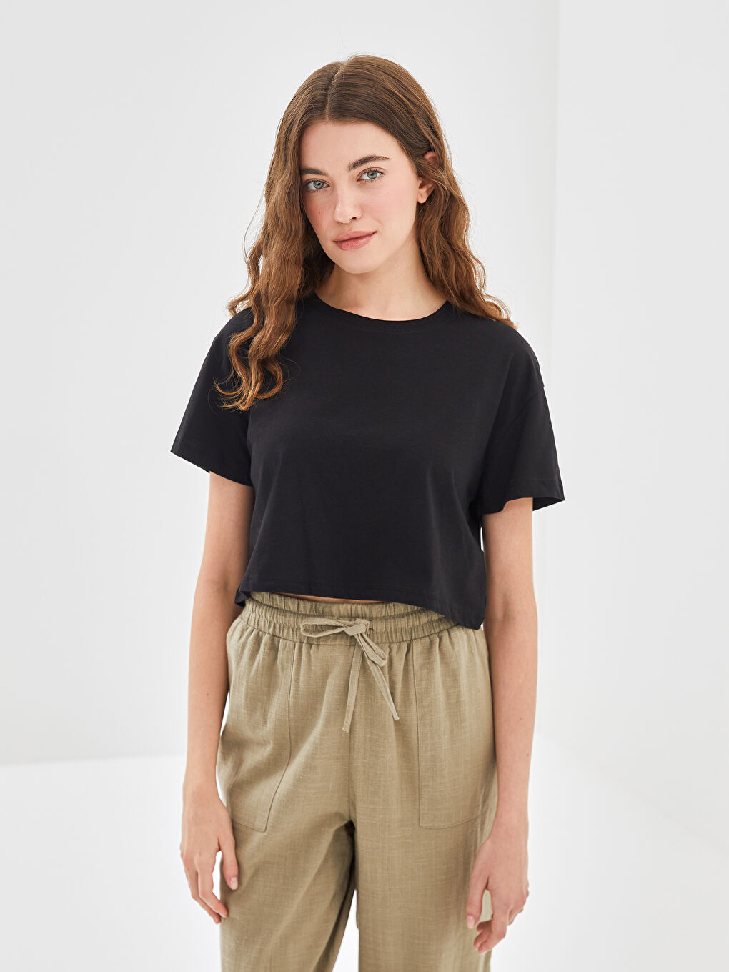 Crew Neck Women's Crop -S5EV13Z8-CVL