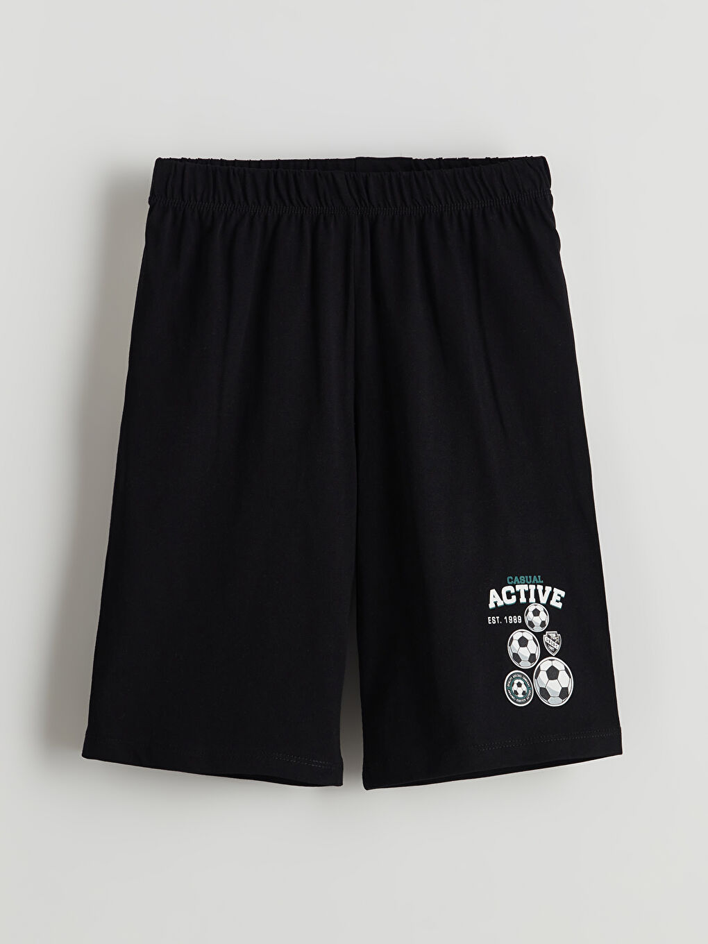 LCW Kids Siyah Beli Lastikli Erkek Çocuk Pijama Şort