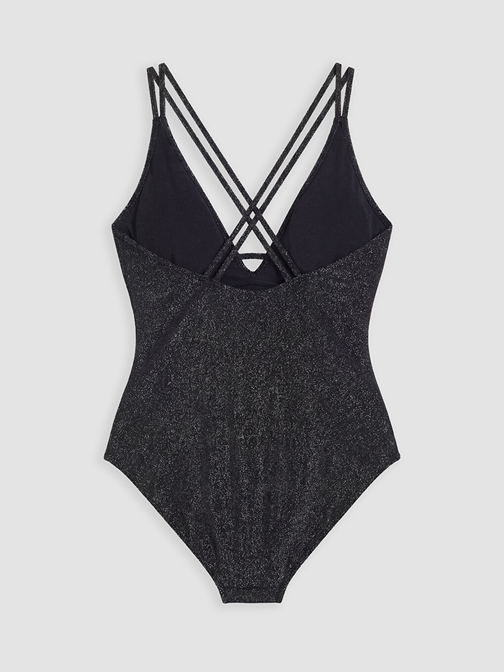 Karışık V Yaka Parlak Görünümlü Kadın Mayo-1