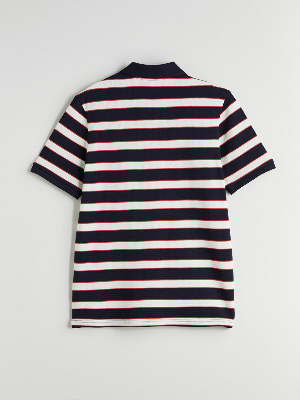 Lacivert Polo Yaka Çizgili Erkek Tişört-5