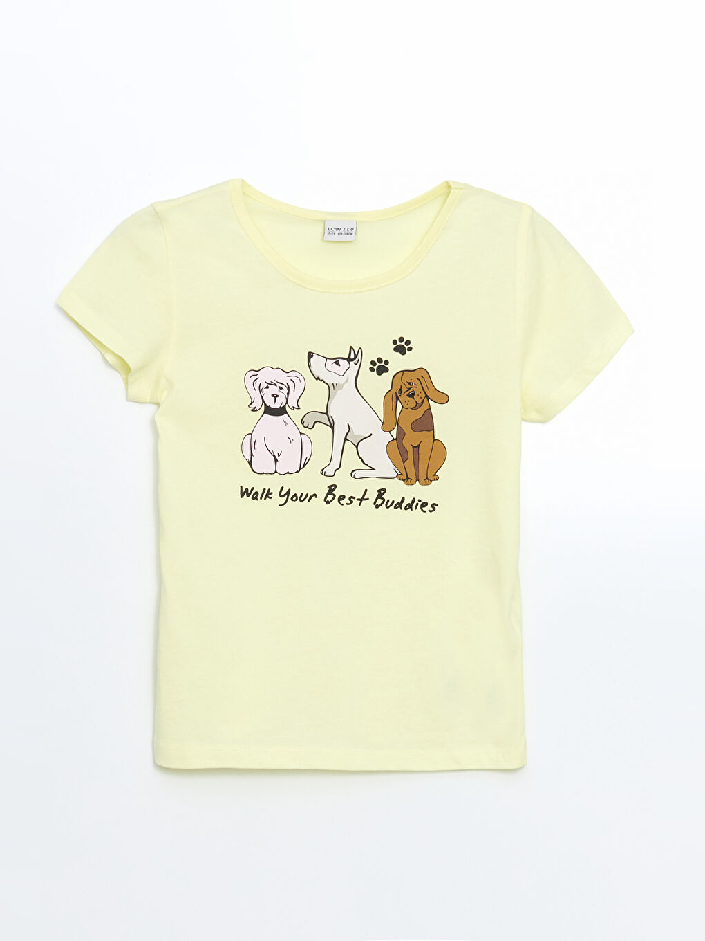 Sarı Bisiklet Yaka Kız Çocuk Tişört