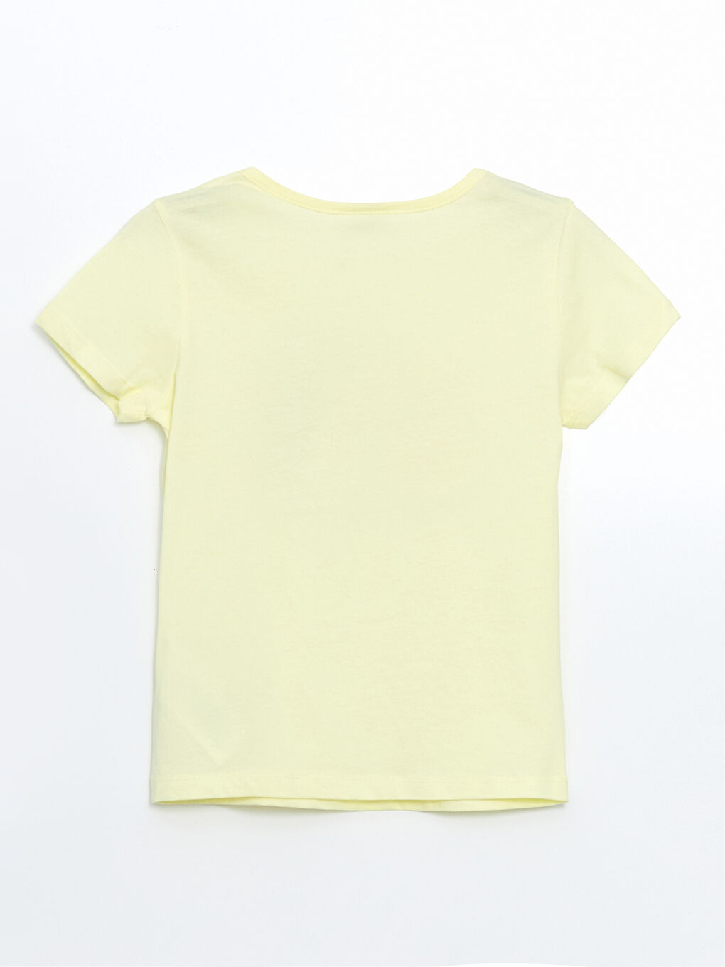 Sarı Bisiklet Yaka Kız Çocuk Tişört-1