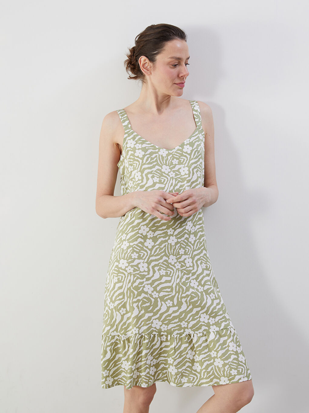 LCW Comfort Woman KHAKI Dress -S5EV69Z8-LS6